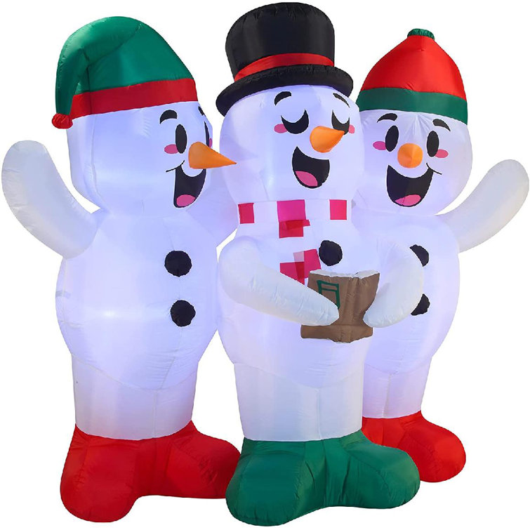 The Holiday Aisle® 6 FT Tall Inflatable Three Snowmen Caroling